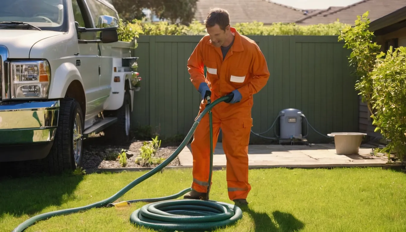 Septic tank pumping at a split-level home in Alexandria